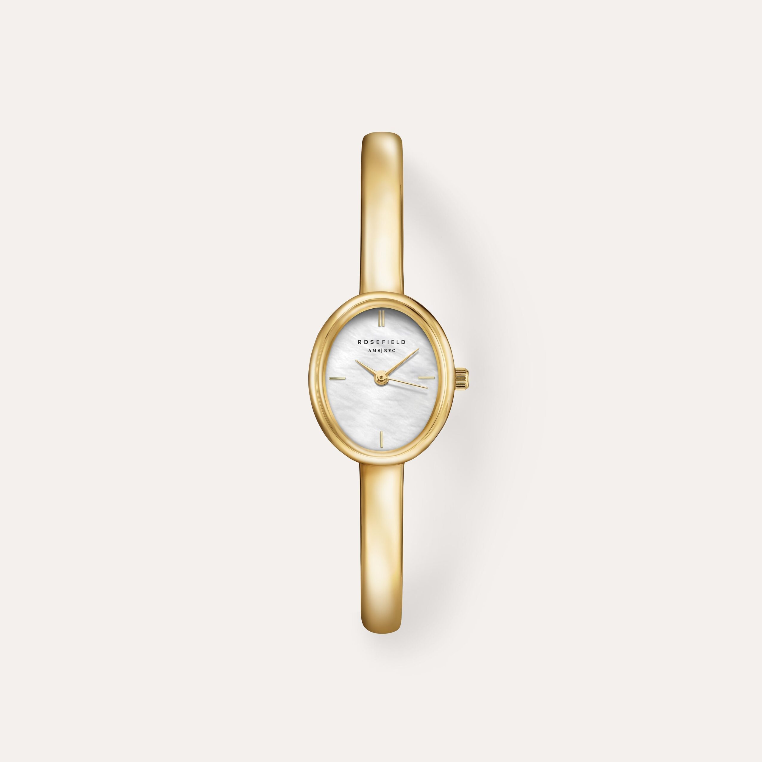 Rosefield The Bangle S White Gold Watch – Mother of Pearl Dial | Elegant Minimalist Bangle Timepiece - STWGSG-ST04 WATCH 