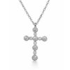 Sterling Silver CZ Cross Pendant Necklace with Adjustable Chain (14.00mm x 19.00mm) - XL050052B