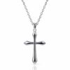 Sterling Silver Cross Pendant Necklace with Adjustable Chain (12.00mm x 17.00mm) - XL022035B