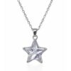 Sterling Silver Star CZ Pendant Necklace with Adjustable Chain (10.30mm) - YL7372101