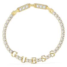 GUESS Gold Crystal Tennis Bracelet JUBB04218JWYGT | Designer Bracelet NZ  