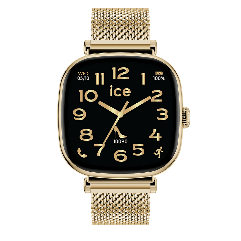 ICE Smart SQ 2.0 Square 1.70 Gold Milanese Smartwatch - 025234  