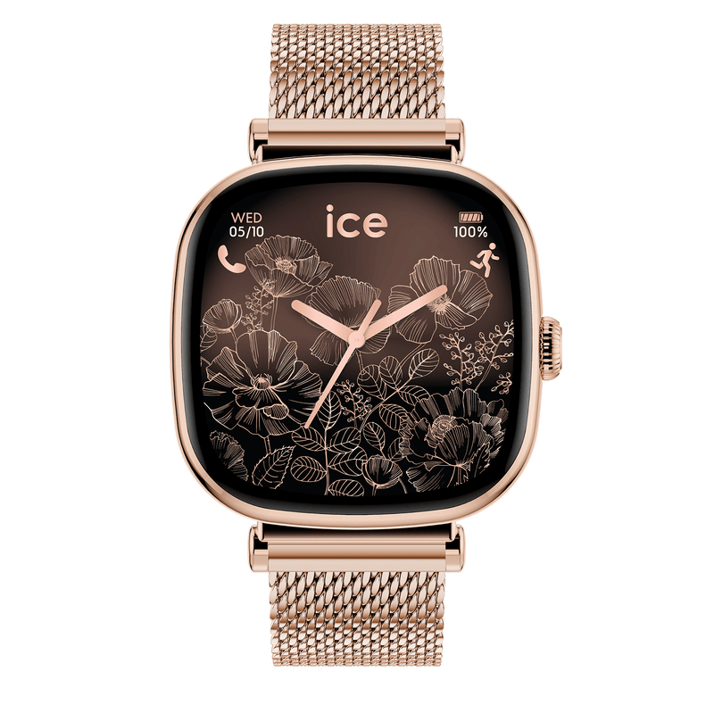 ICE Smart SQ 2.0 Rose Gold Milanese Smartwatch 1.70" AMOLED | Bluetooth Call Watch - 025233  