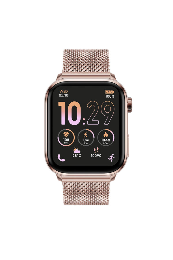 ICE Watch Smart 3.0 Rectangular 1.78” AMOLED GPS Rose Gold Milanese Smartwatch 024304  