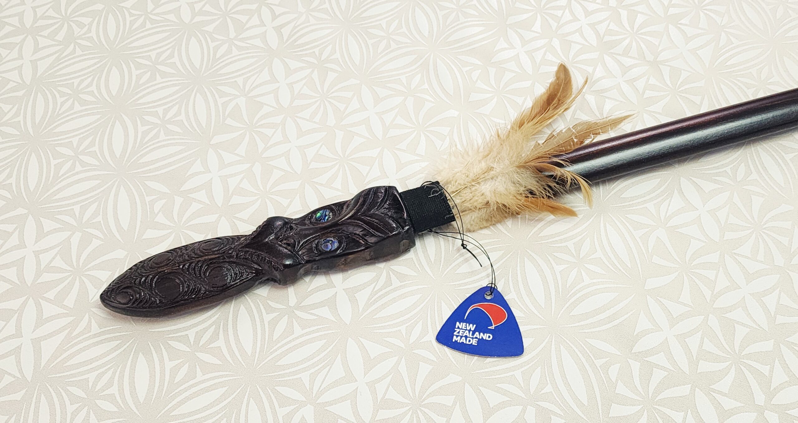 Full Size Hand Carved Māori Taiaha with Carved Head & Plain Shaft – 1520mm – Made in New Zealand - WS737 Seiko Full Size Hand Carved Māori Taiaha with Carved Head & Plain Shaft – 1520mm – Made in New Zealand - WS737 Seiko