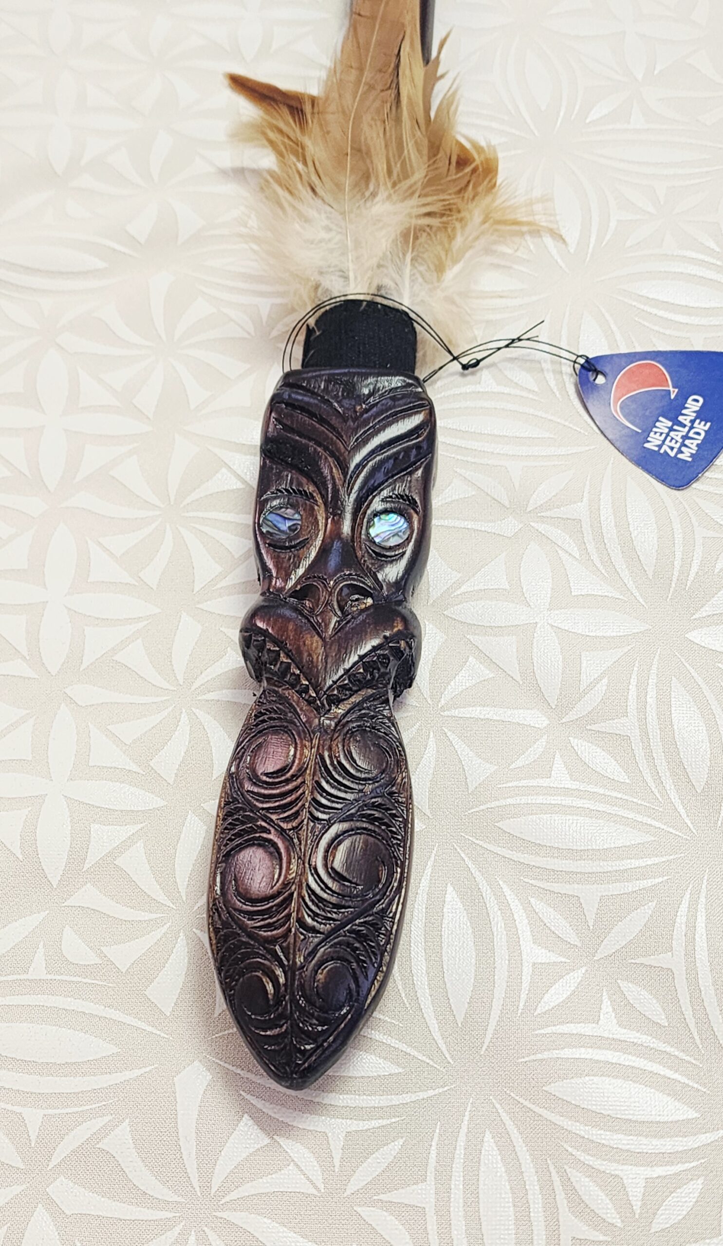 Full Size Hand Carved Māori Taiaha with Carved Head & Plain Shaft – 1520mm – Made in New Zealand - WS737 Seiko Full Size Hand Carved Māori Taiaha with Carved Head & Plain Shaft – 1520mm – Made in New Zealand - WS737 Seiko