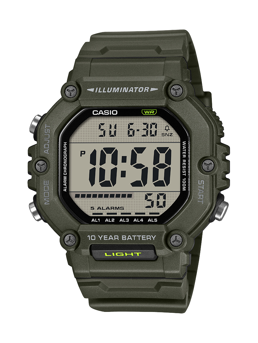 Casio AE1600HX-3A Digital Watch – Extra Long Strap Olive Green CASIO Casio AE1600HX-3A Digital Watch – Extra Long Strap Olive Green CASIO