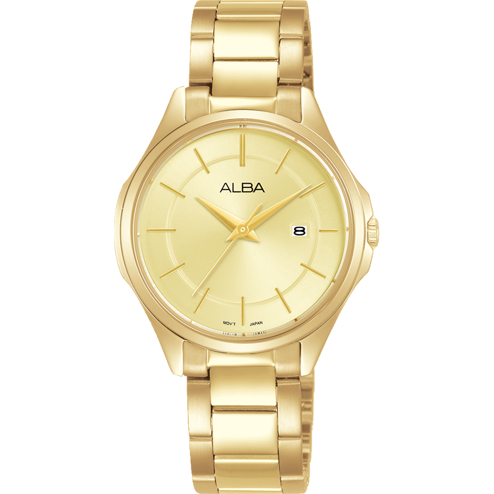 Alba Prestige AH7BA0X Ladies Gold Tone Stainless Steel Watch CASIO 