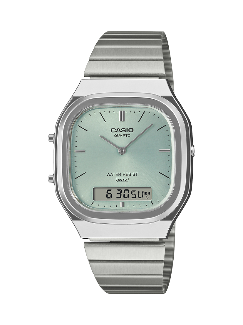 Casio AQ240E-2A Vintage Analog Digital Watch – Teal Dial CASIO Casio AQ240E-2A Vintage Analog Digital Watch – Teal Dial CASIO