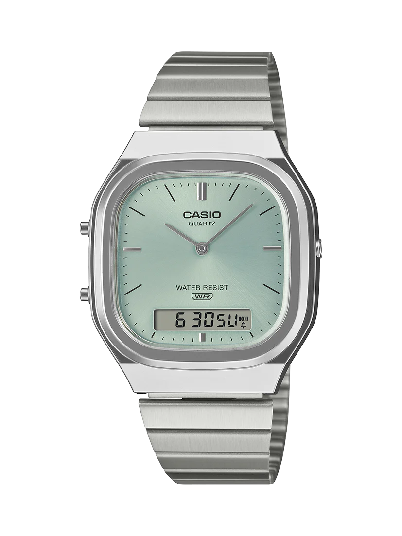 Casio AQ240E-2A Vintage Analog Digital Watch – Teal Dial CASIO Casio AQ240E-2A Vintage Analog Digital Watch – Teal Dial CASIO