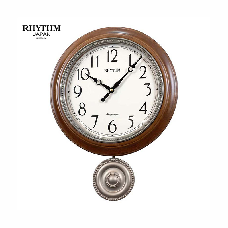 Rhythm CMJ549NR06 Chime Wall Clock Wooden Brown Seiko 