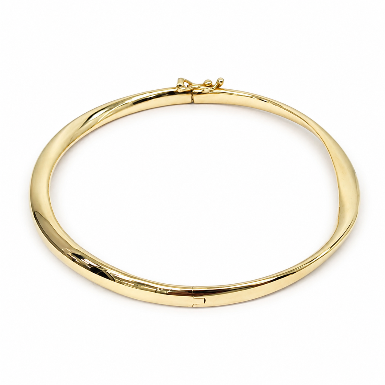9ct Yellow Gold Italian Made Hollow Hinged Twist Bangle – Graduated Design - AT55Y Seiko 9ct Yellow Gold Italian Made Hollow Hinged Twist Bangle – Graduated Design - AT55Y Seiko