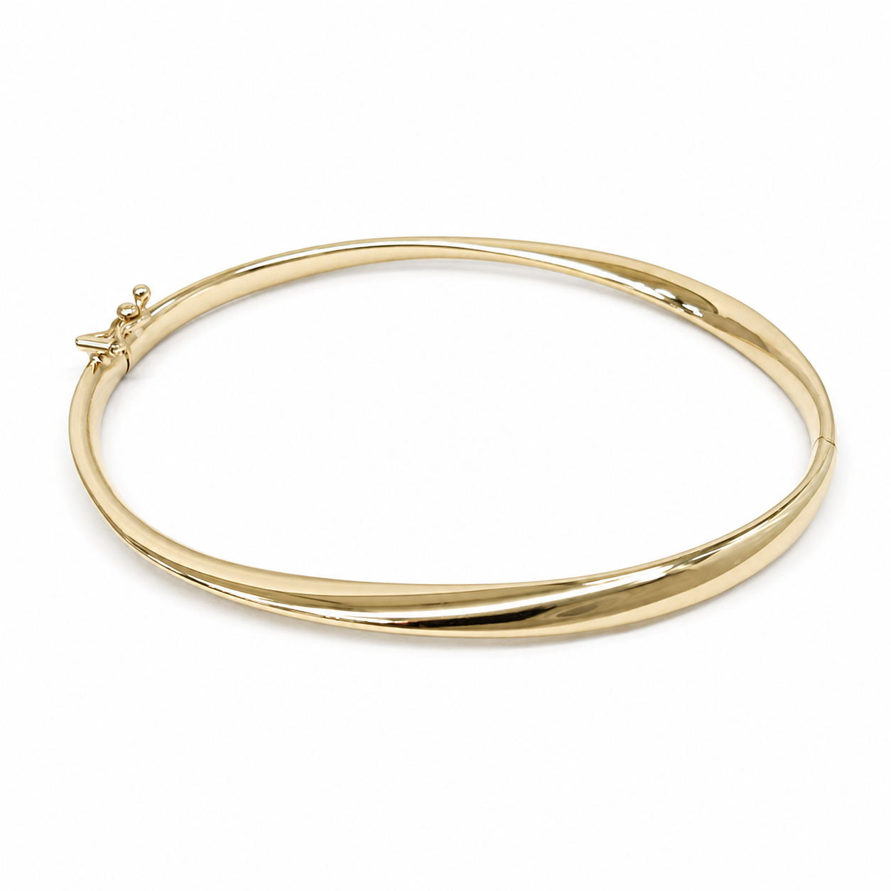 9ct Yellow Gold Italian Made Hollow Hinged Twist Bangle – Graduated Design - AT55Y Seiko 9ct Yellow Gold Italian Made Hollow Hinged Twist Bangle – Graduated Design - AT55Y Seiko
