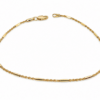 Italian Made 9ct Yellow Gold Octagonal Tube & Wheat Link Bracelet 19cm - BNC31TC-19