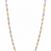 9ct Tri-Colour Gold Diamond Cut Italian Made Chain Necklace 45cm + 2.5cm Extension - 9CTYWRPZZ