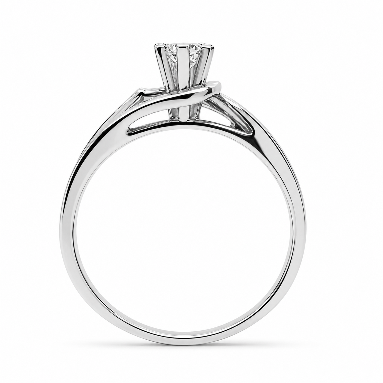 9ct White Gold Cubic Zirconia Bridal Ring Set – 3.50mm Round Centre Stone – Twisted Wave Design - 9CTDLOWG Seiko 9ct White Gold Cubic Zirconia Bridal Ring Set – 3.50mm Round Centre Stone – Twisted Wave Design - 9CTDLOWG Seiko