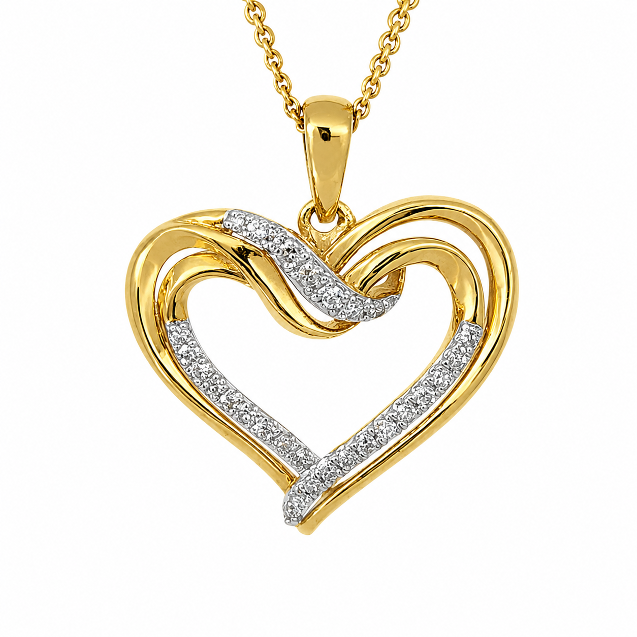 9ct Yellow Gold Natural Diamond Open Heart Pendant 0.15ct TDW – Diamond Set Heart Necklace Pendant - IGP-17592-015 Seiko 9ct Yellow Gold Natural Diamond Open Heart Pendant 0.15ct TDW – Diamond Set Heart Necklace Pendant - IGP-17592-015 Seiko