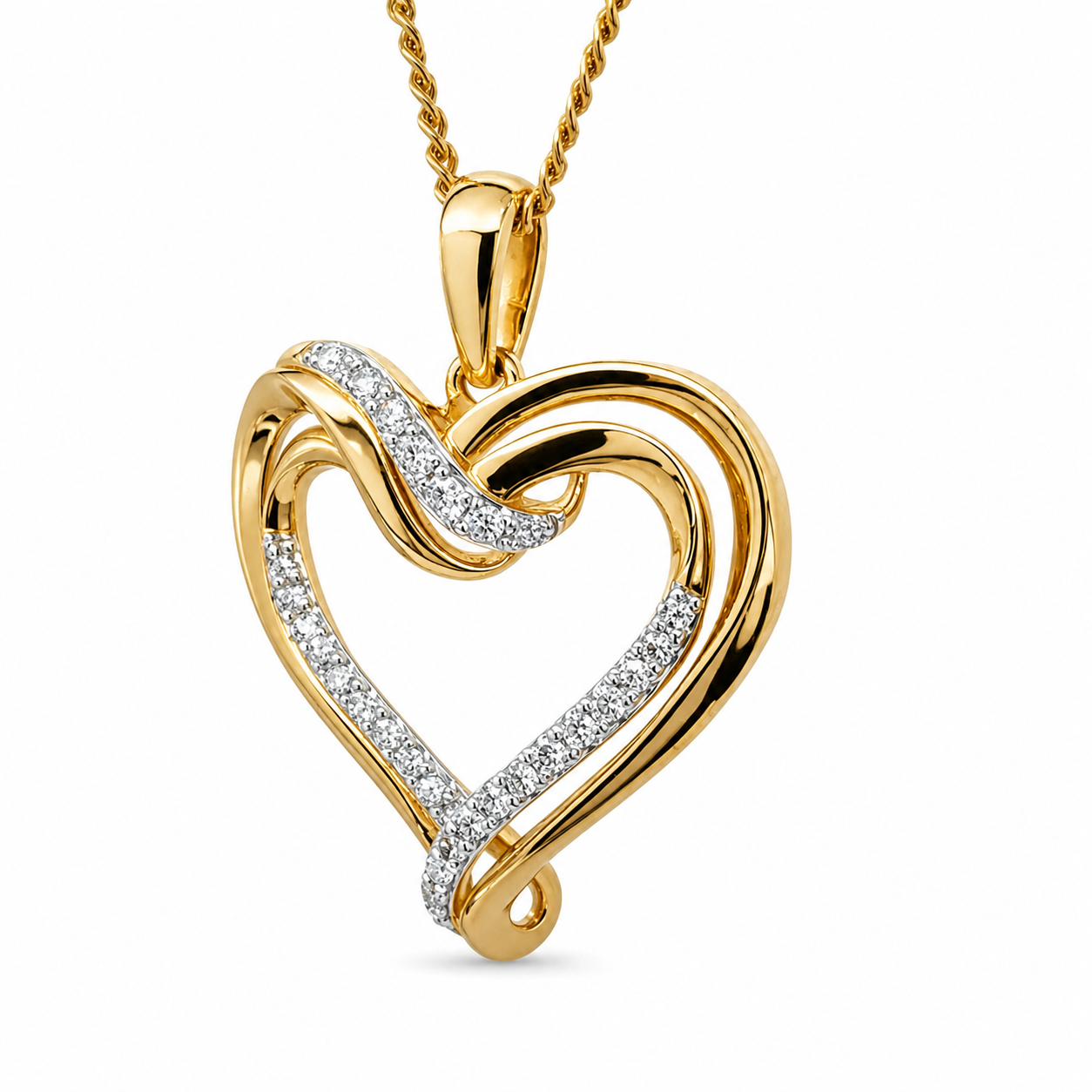 9ct Yellow Gold Natural Diamond Open Heart Pendant 0.15ct TDW – Diamond Set Heart Necklace Pendant - IGP-17592-015 Seiko 9ct Yellow Gold Natural Diamond Open Heart Pendant 0.15ct TDW – Diamond Set Heart Necklace Pendant - IGP-17592-015 Seiko