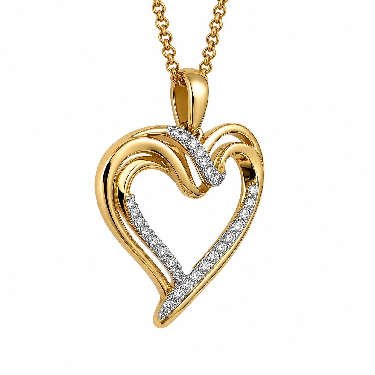 9ct Yellow Gold Natural Diamond Open Heart Pendant 0.15ct TDW – Diamond Set Heart Necklace Pendant - IGP-17592-015 Seiko 9ct Yellow Gold Natural Diamond Open Heart Pendant 0.15ct TDW – Diamond Set Heart Necklace Pendant - IGP-17592-015 Seiko