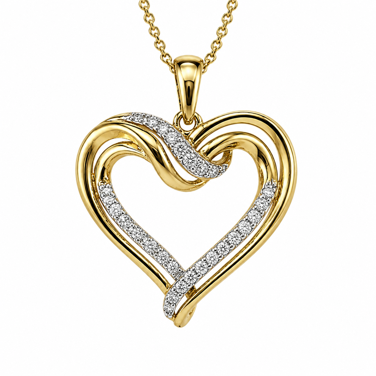9ct Yellow Gold Natural Diamond Open Heart Pendant 0.15ct TDW – Diamond Set Heart Necklace Pendant - IGP-17592-015 Seiko 9ct Yellow Gold Natural Diamond Open Heart Pendant 0.15ct TDW – Diamond Set Heart Necklace Pendant - IGP-17592-015 Seiko