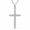 Sterling Silver Cubic Zirconia Cross Pendant with Complimentary Sterling Silver Chain – 15mm x 25mm - 18041054