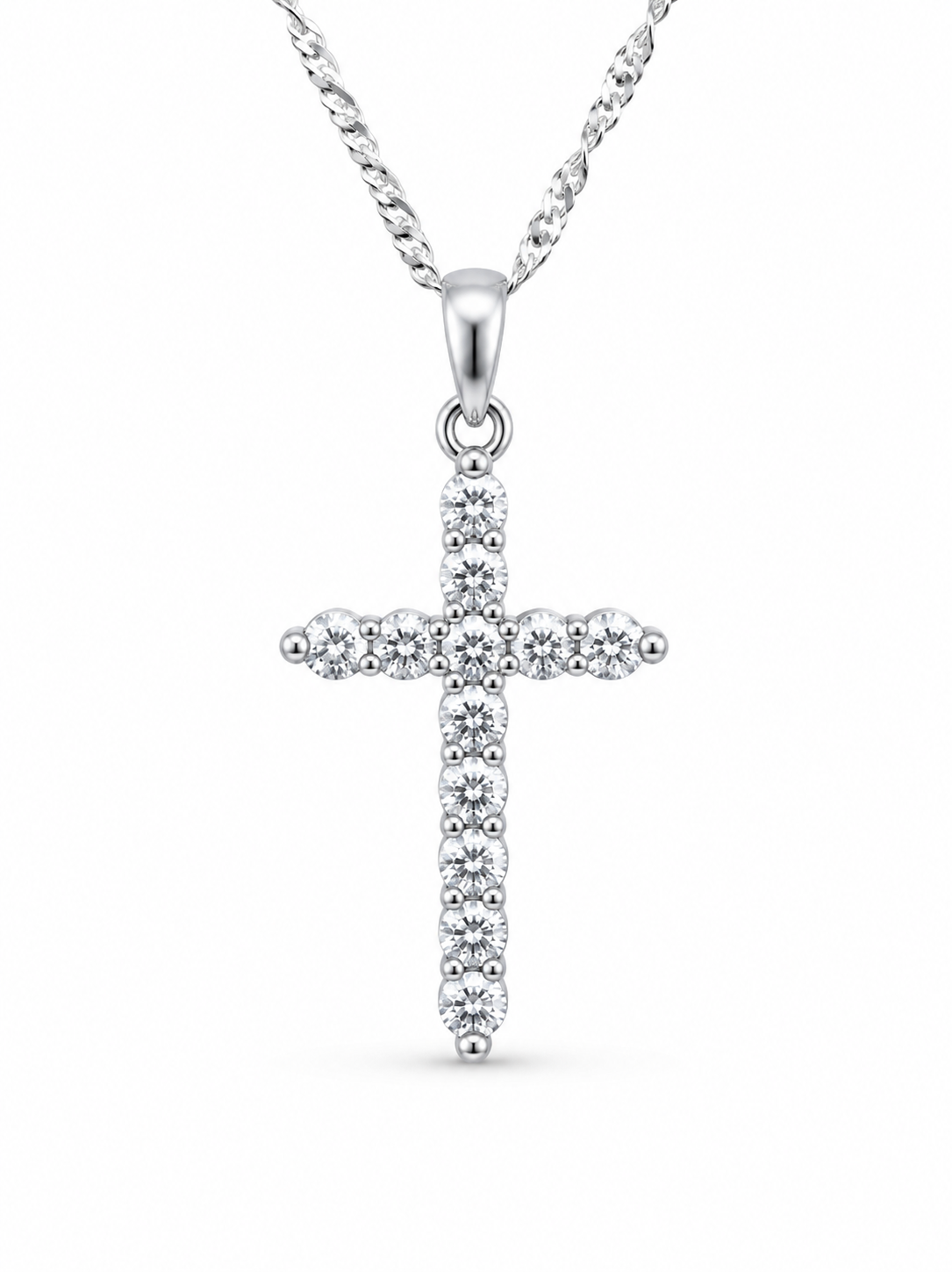Sterling Silver Cubic Zirconia Cross Pendant with Complimentary Sterling Silver Chain – 15mm x 25mm - 18041054 Seiko Sterling Silver Cubic Zirconia Cross Pendant with Complimentary Sterling Silver Chain – 15mm x 25mm - 18041054 Seiko