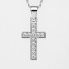Sterling Silver Cubic Zirconia Cross Pendant with Complimentary Sterling Silver Chain – 10.2mm x 18mm - 18082135
