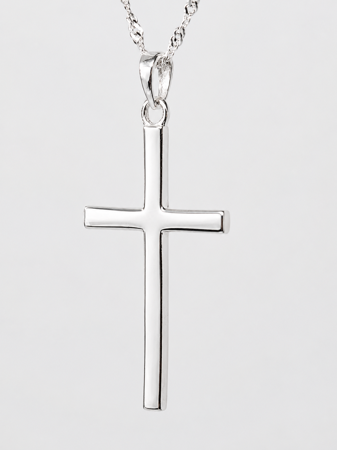 Sterling Silver Plain Cross Pendant 18mm x 33mm with Complimentary Sterling Silver Chain - 18079163 Seiko Sterling Silver Plain Cross Pendant 18mm x 33mm with Complimentary Sterling Silver Chain - 18079163 Seiko