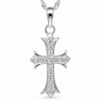 Sterling Silver Cubic Zirconia Cross Pendant with Complimentary Sterling Silver Chain – 12mm x 22mm - 18035156