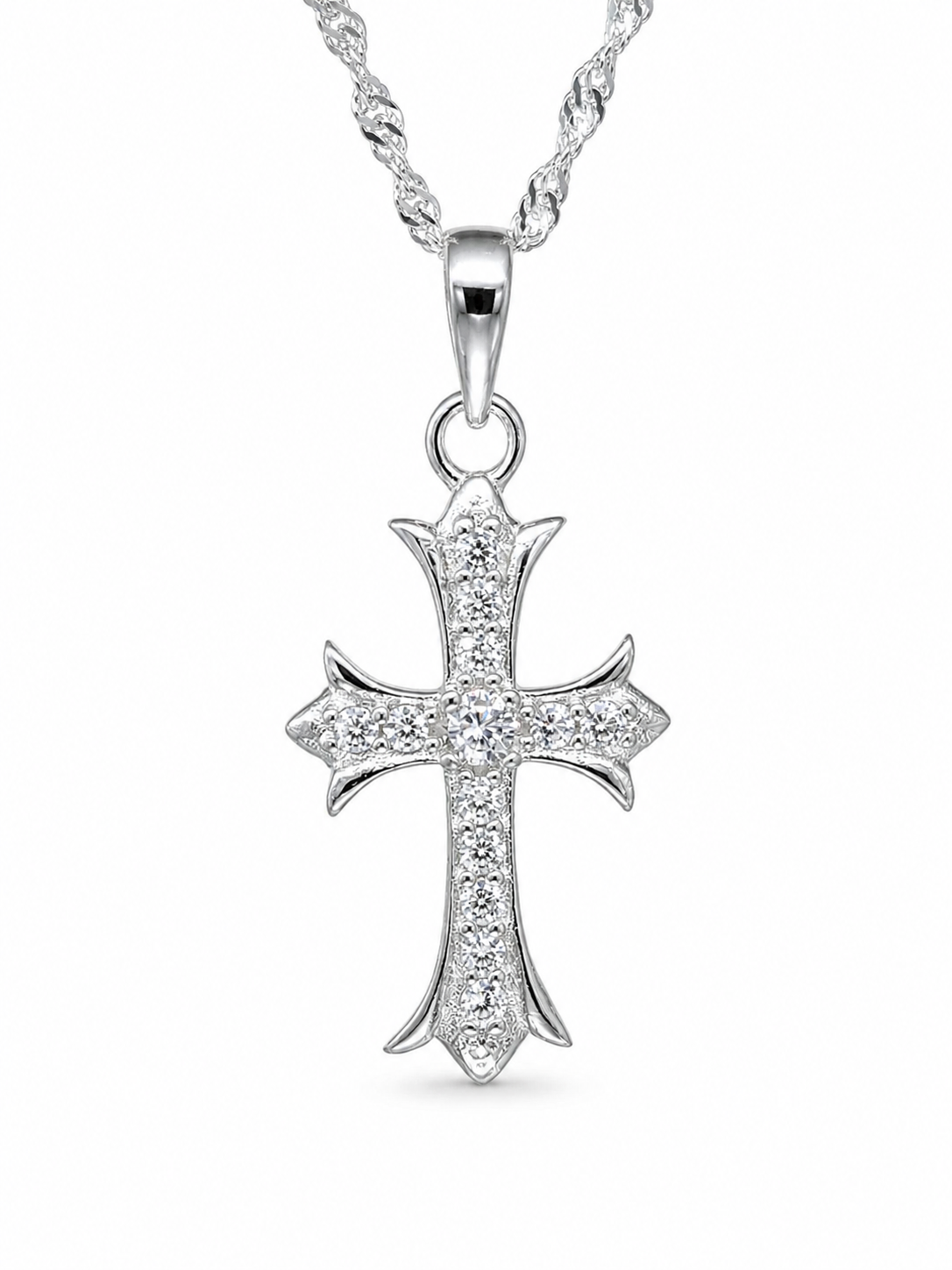 Sterling Silver Cubic Zirconia Cross Pendant with Complimentary Sterling Silver Chain – 12mm x 22mm - 18035156 Seiko Sterling Silver Cubic Zirconia Cross Pendant with Complimentary Sterling Silver Chain – 12mm x 22mm - 18035156 Seiko