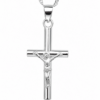 Sterling Silver Crucifix Cross Pendant with Complimentary Sterling Silver Chain – 14mm x 28mm - 18012150