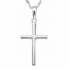 Sterling Silver Plain Cross Pendant with Complimentary Sterling Silver Chain – 12mm x 22mm - 18091133/18089132