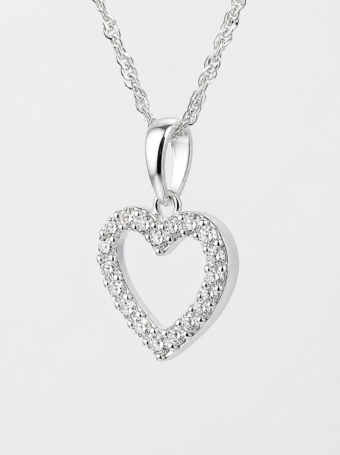 Sterling Silver Open Heart Cubic Zirconia Pendant with Complimentary Sterling Silver Chain - 18009030 Seiko Sterling Silver Open Heart Cubic Zirconia Pendant with Complimentary Sterling Silver Chain - 18009030 Seiko