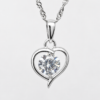 Sterling Silver Heart Pendant with 5.50mm Round Cubic Zirconia & Complimentary Chain - 18027930