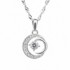 Sterling Silver Round Cubic Zirconia Circle Pendant with Complimentary Chain - 18081134