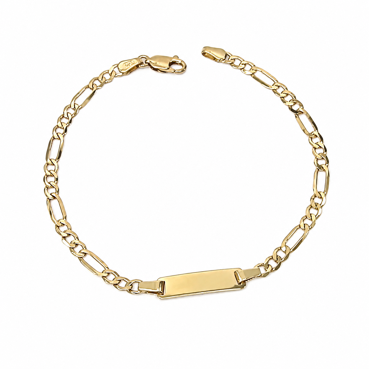 9ct Yellow Gold Figaro ID Bracelet 19cm - 9KFGZ0806 Seiko 9ct Yellow Gold Figaro ID Bracelet 19cm - 9KFGZ0806 Seiko