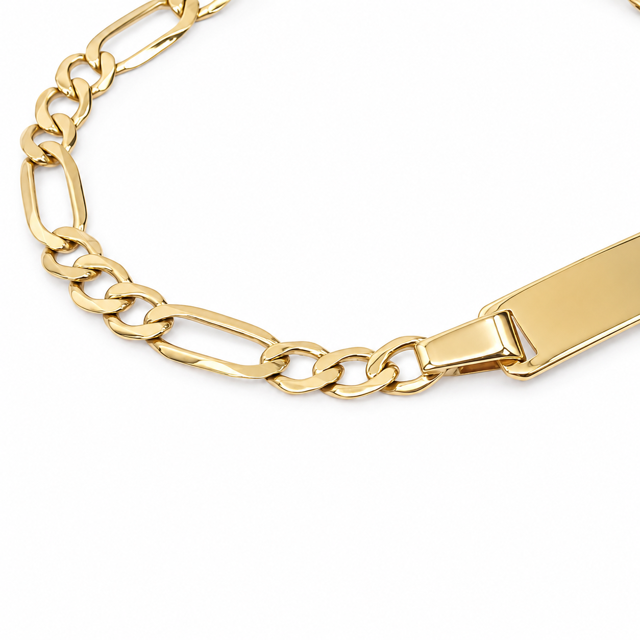 9ct Yellow Gold Figaro ID Bracelet 19cm - 9KFGZ0806 Seiko 9ct Yellow Gold Figaro ID Bracelet 19cm - 9KFGZ0806 Seiko