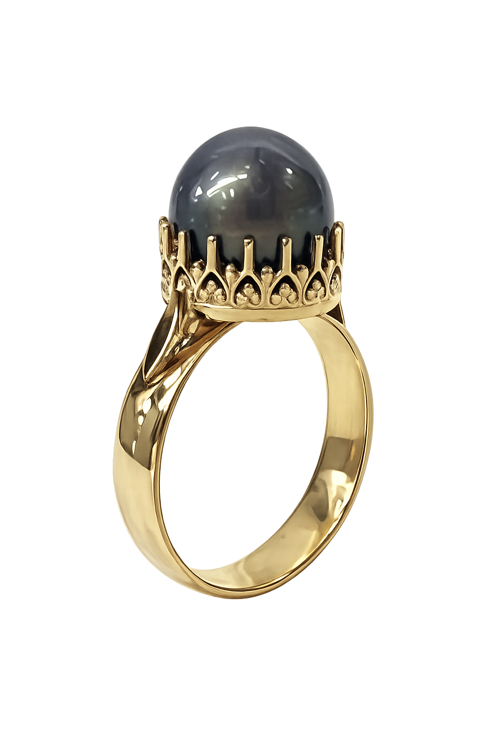 9ct Yellow Gold 12mm Tahitian Black Pearl Ring – Deep Grey Pearl with Peacock Overtones - 9CTYLZTBP Seiko 9ct Yellow Gold 12mm Tahitian Black Pearl Ring – Deep Grey Pearl with Peacock Overtones - 9CTYLZTBP Seiko