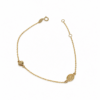 9ct Yellow Gold Miraculous Mary Medal & Puff Heart Adjustable Bracelet 18cm - 1931.9BR