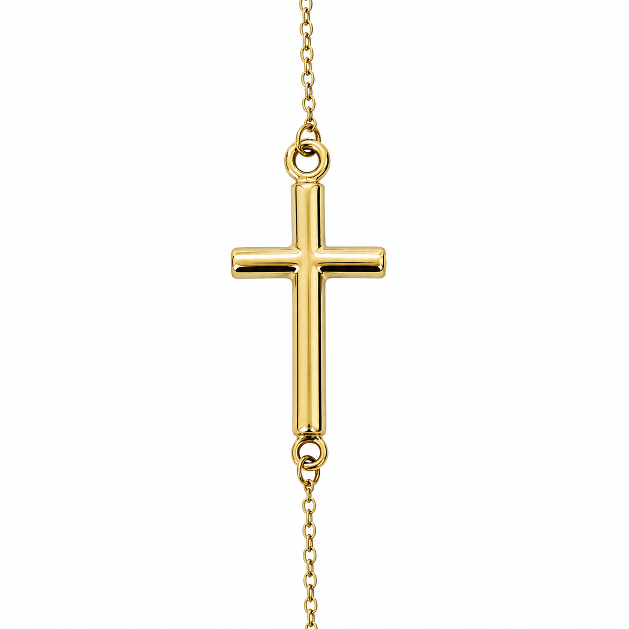 9ct Yellow Gold Cross & Evil Eye Adjustable Bracelet 18.5cm - 1930.9BR Seiko 9ct Yellow Gold Cross & Evil Eye Adjustable Bracelet 18.5cm - 1930.9BR Seiko