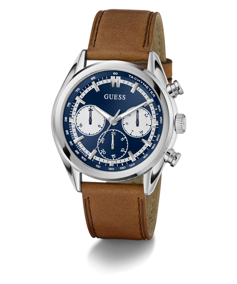 GUESS Mens Brown Silver Tone Multi-function Watch - GW0972G1 GUESS GUESS Mens Brown Silver Tone Multi-function Watch - GW0972G1 GUESS