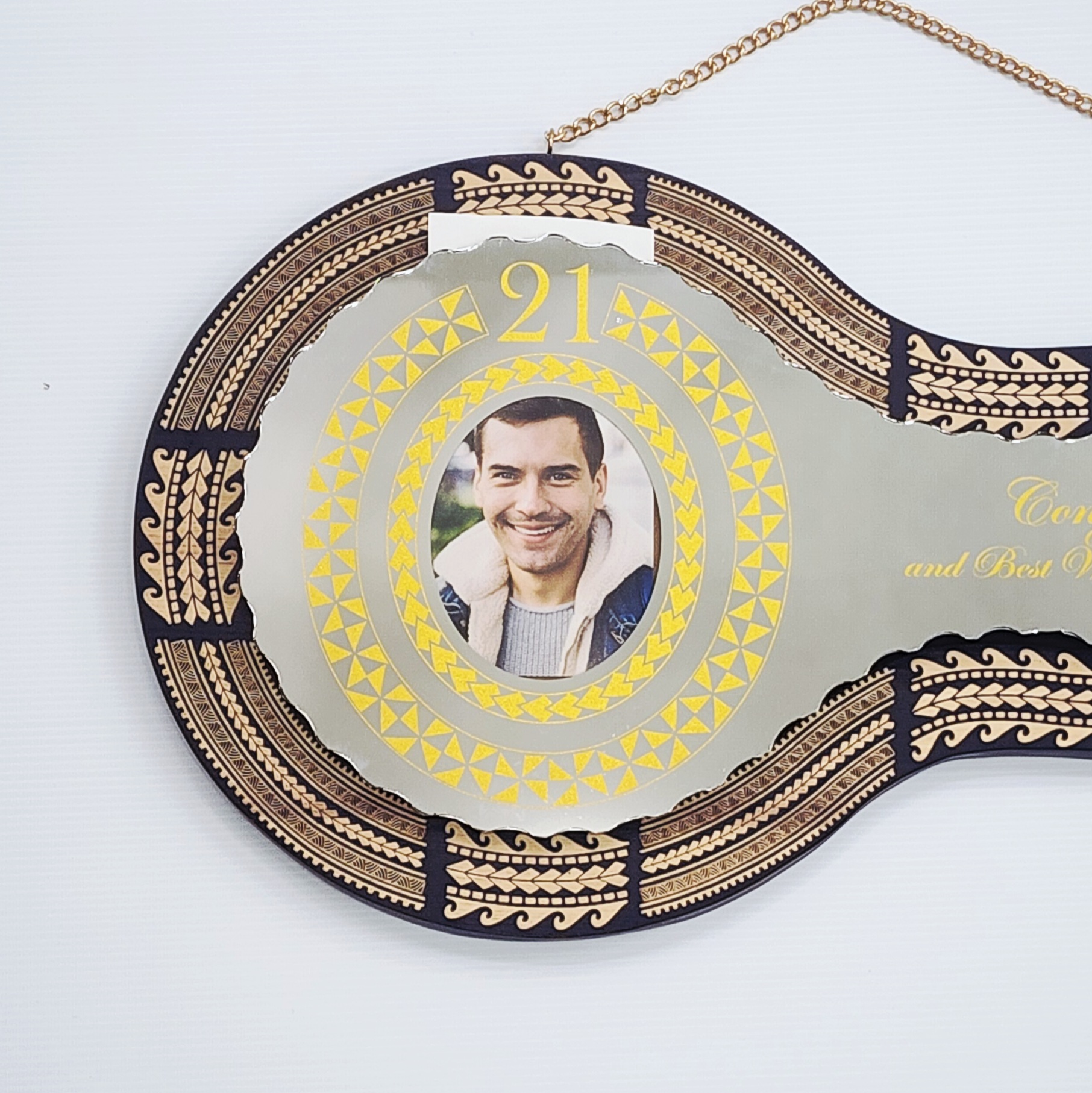 21st Birthday Tongan Inspired Wooden Key with Mirror Insert & Traditional Tongan Tattoo Design - SJ2502BLKTATTOO 21st Keys 21st Birthday Tongan Inspired Wooden Key with Mirror Insert & Traditional Tongan Tattoo Design - SJ2502BLKTATTOO 21st Keys