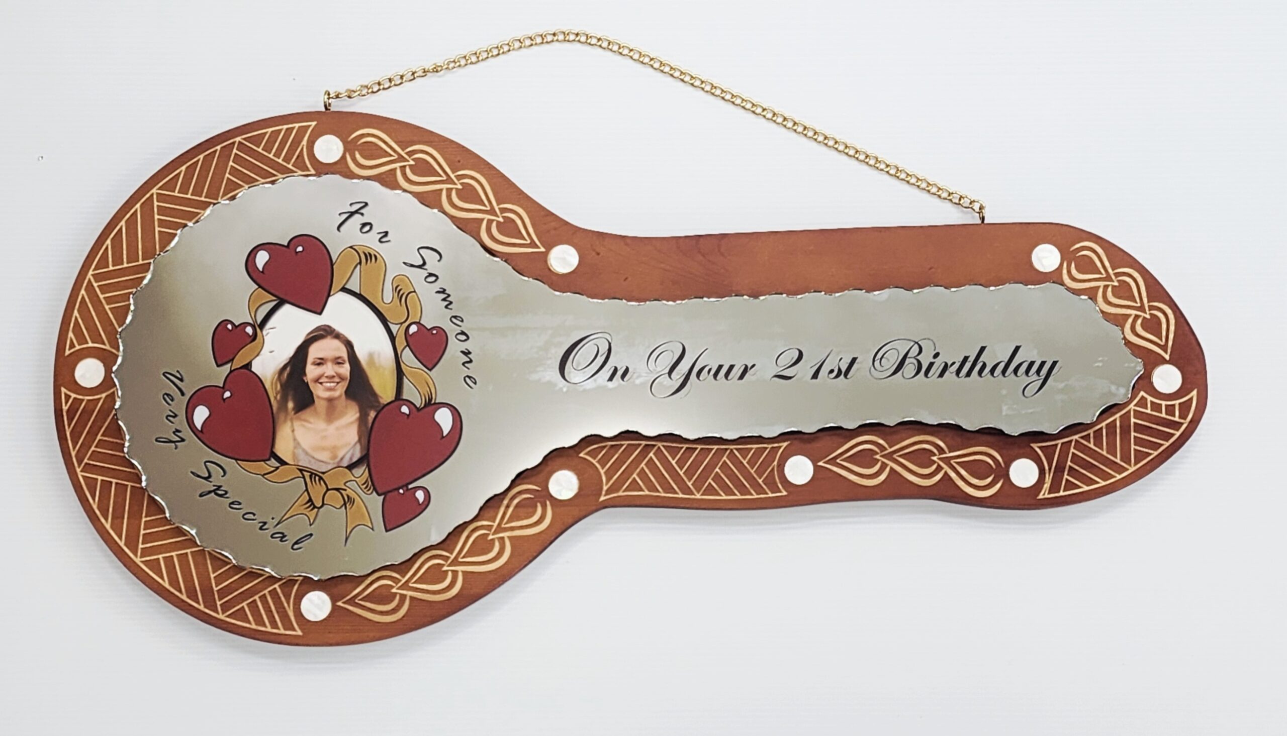 21st Birthday Wooden Key – “For Someone Very Special” Mirror Design with Mother of Pearl Inlays - SJ2501BRNWMP 21st Keys 21st Birthday Wooden Key – “For Someone Very Special” Mirror Design with Mother of Pearl Inlays - SJ2501BRNWMP 21st Keys