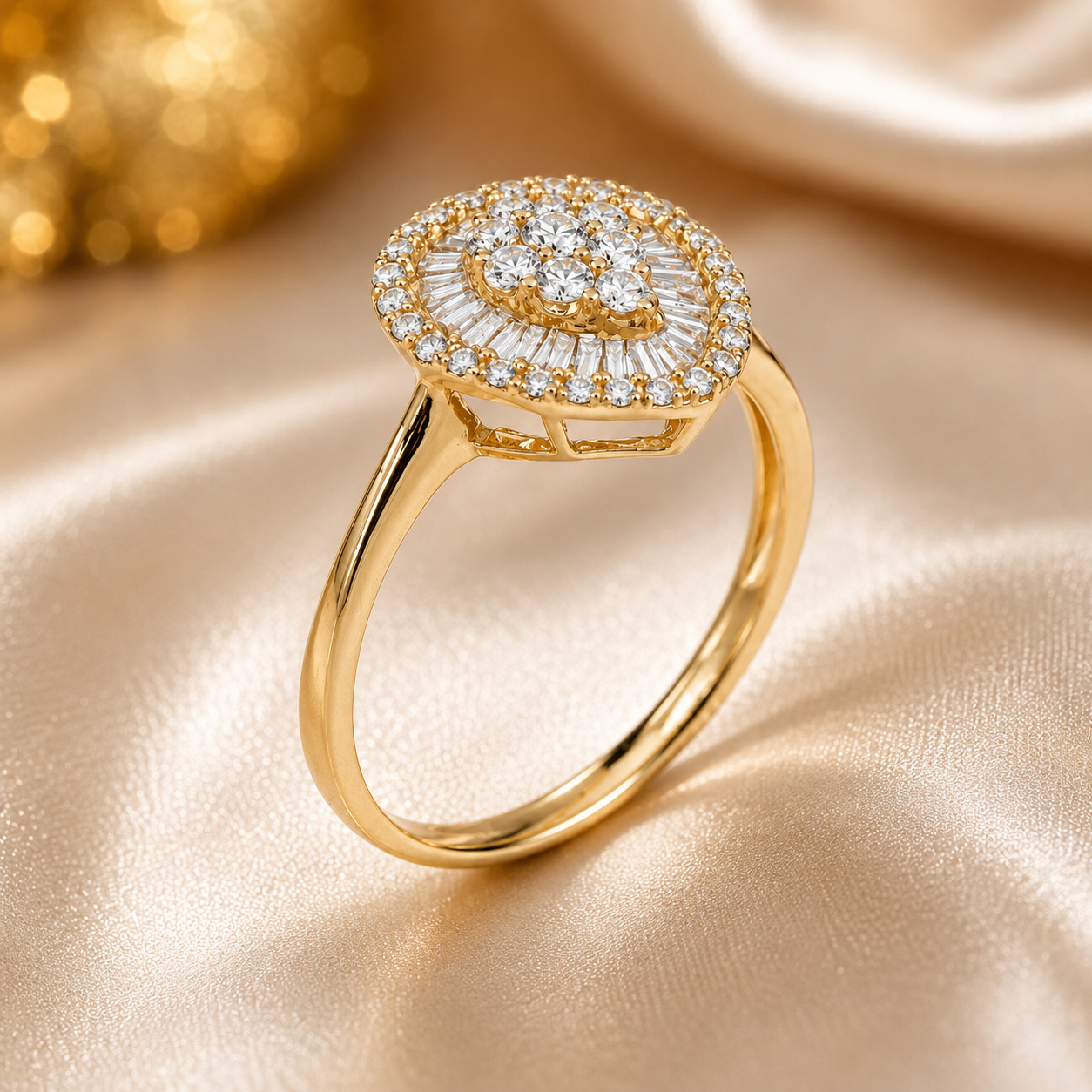 18ct Yellow Gold Natural Diamond Pear-Shaped Cluster Halo Ring – 0.35ct TDW - 18KR25667AL Seiko 18ct Yellow Gold Natural Diamond Pear-Shaped Cluster Halo Ring – 0.35ct TDW - 18KR25667AL Seiko