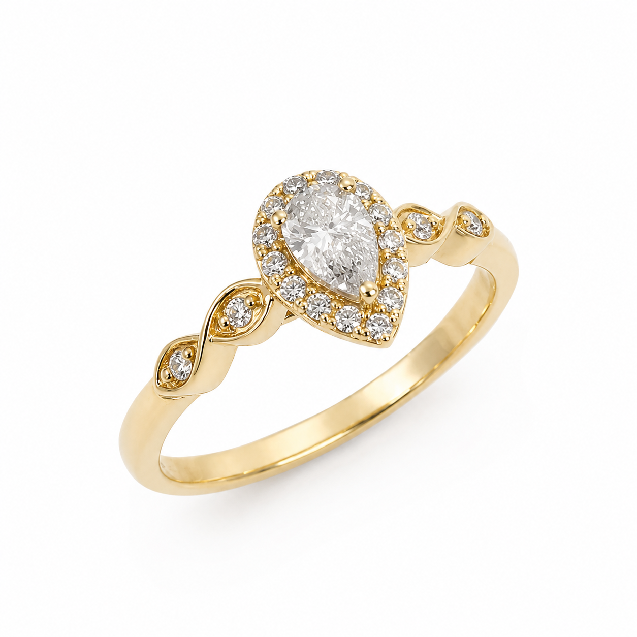 9ct Yellow Gold Pear Shape Lab-Grown Diamond Halo Ring – 0.36ct Total Diamond Weight - AURG4055L Seiko 9ct Yellow Gold Pear Shape Lab-Grown Diamond Halo Ring – 0.36ct Total Diamond Weight - AURG4055L Seiko
