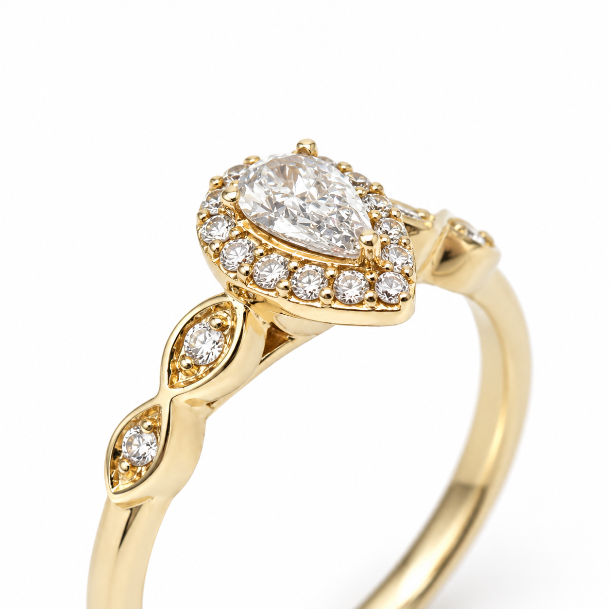 9ct Yellow Gold Pear Shape Lab-Grown Diamond Halo Ring – 0.36ct Total Diamond Weight - AURG4055L Seiko 9ct Yellow Gold Pear Shape Lab-Grown Diamond Halo Ring – 0.36ct Total Diamond Weight - AURG4055L Seiko