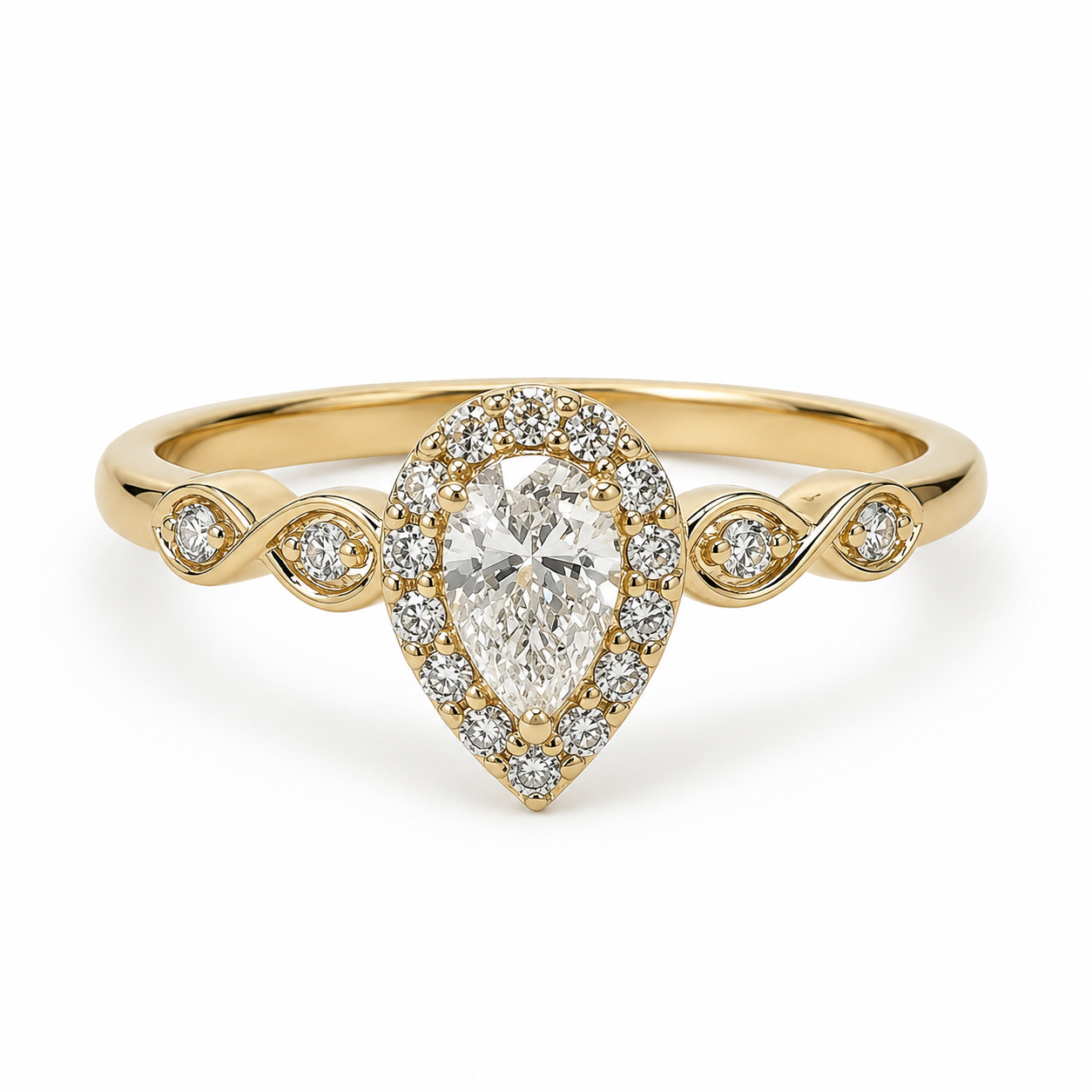 9ct Yellow Gold Pear Shape Lab-Grown Diamond Halo Ring – 0.36ct Total Diamond Weight - AURG4055L Seiko 9ct Yellow Gold Pear Shape Lab-Grown Diamond Halo Ring – 0.36ct Total Diamond Weight - AURG4055L Seiko