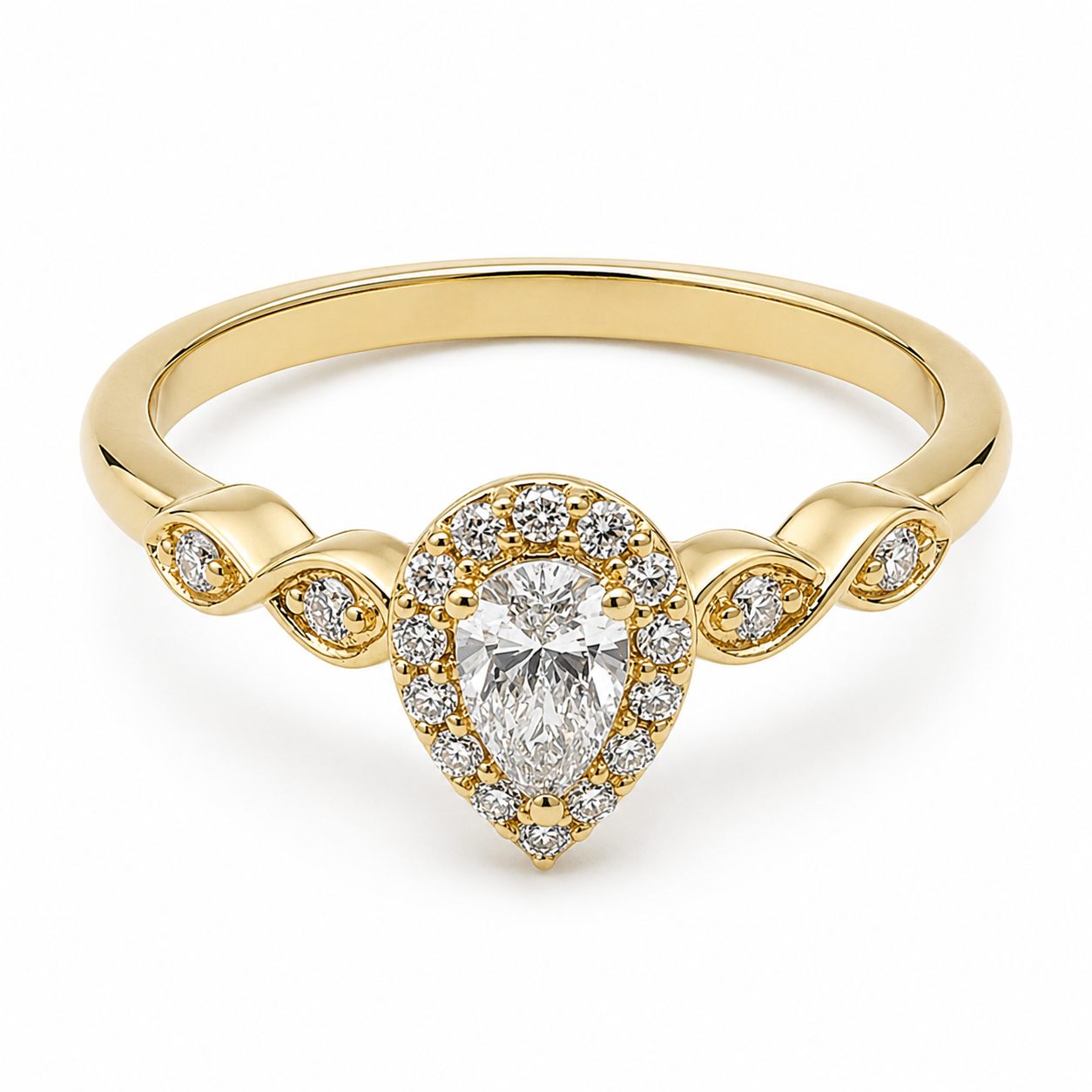9ct Yellow Gold Pear Shape Lab-Grown Diamond Halo Ring – 0.36ct Total Diamond Weight - AURG4055L Seiko 9ct Yellow Gold Pear Shape Lab-Grown Diamond Halo Ring – 0.36ct Total Diamond Weight - AURG4055L Seiko