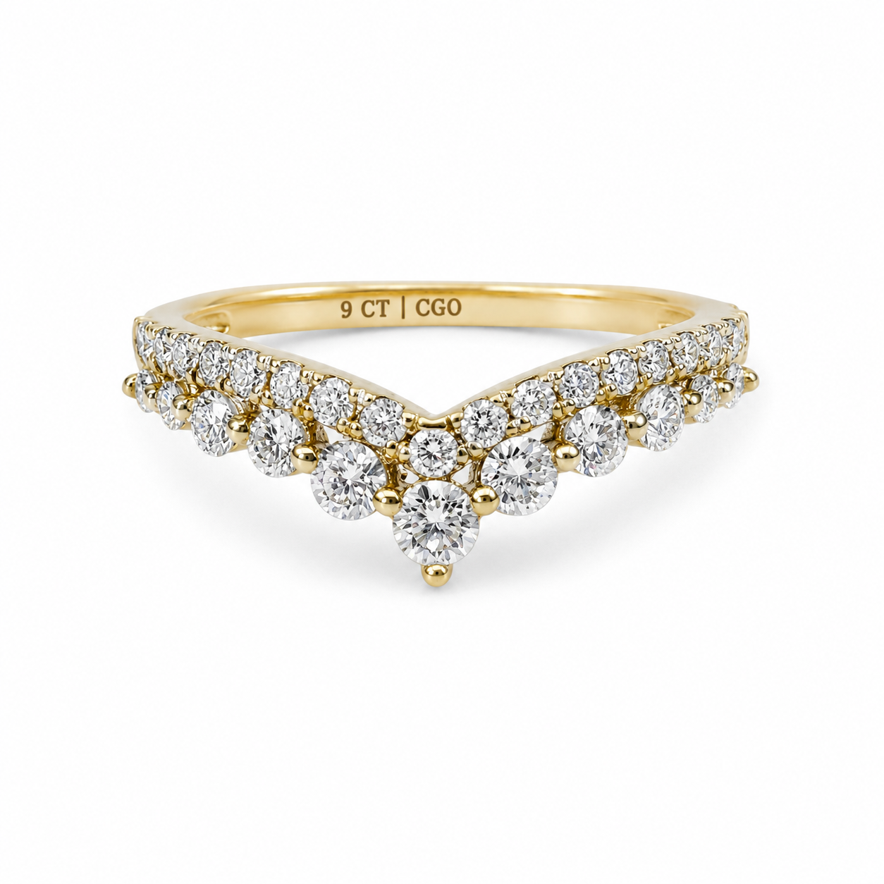 9ct Yellow Gold 0.55ct Lab Grown Diamond Wishbone Chevron Ring – EF/VS - AURG1259 Seiko 9ct Yellow Gold 0.55ct Lab Grown Diamond Wishbone Chevron Ring – EF/VS - AURG1259 Seiko