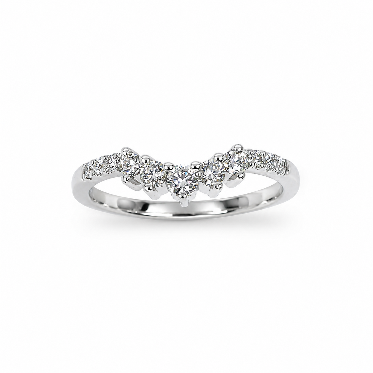 9ct White Gold Lab-Grown Diamond Curved Wishbone Ring 0.31ct EF/VS - AURG8789YG Seiko 